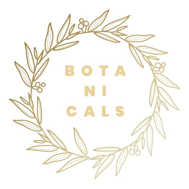 Złoty wieńc kwiatowy png logo profesjonalny projekt dla biznesu wellness