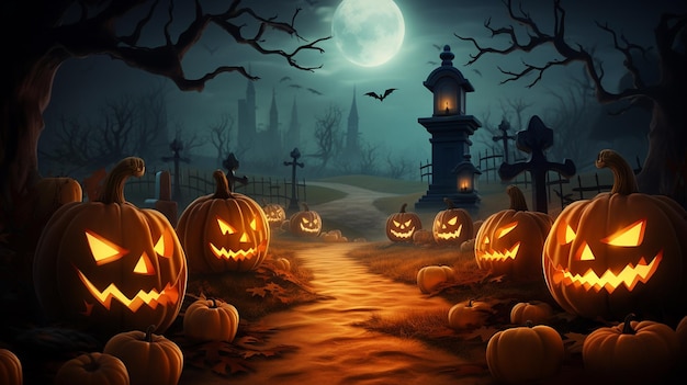 Zdjęcie złowieszcza ilustracja nocy halloween