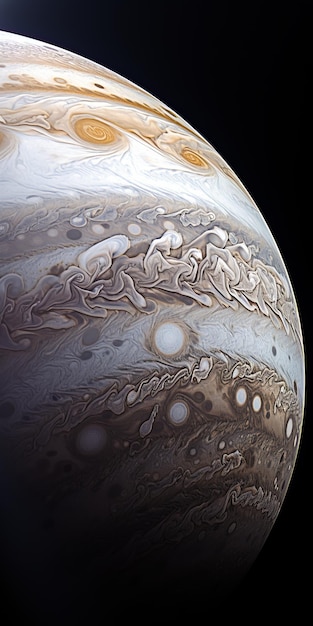 Zdjęcie złożona sztuka fantasy nasa39s jupiter w ruchu