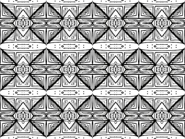 Złożone czarno-białe ozdoby geometryczne