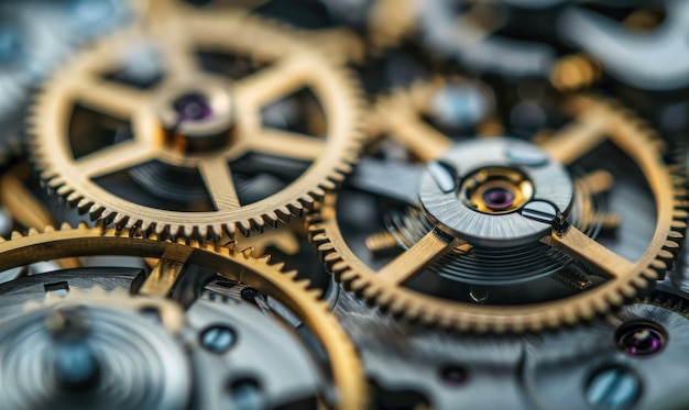 Złożone mechaniczne przekładnie i wskazówki zegarka