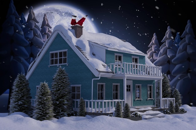 Złożony obraz Świętego Mikołaja bawi się gitarą