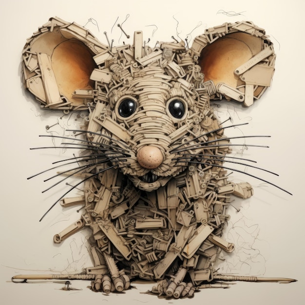 Zdjęcie złożony portret szczura zabawny zwrot precyzyjnej sztuki