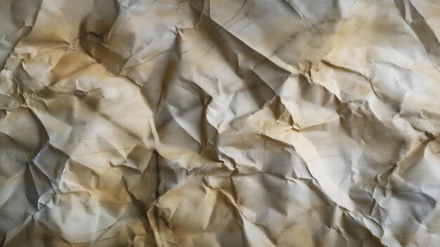 Zmarszczona tekstura papieru w ciepłych odcieniach z miękkim oświetleniem