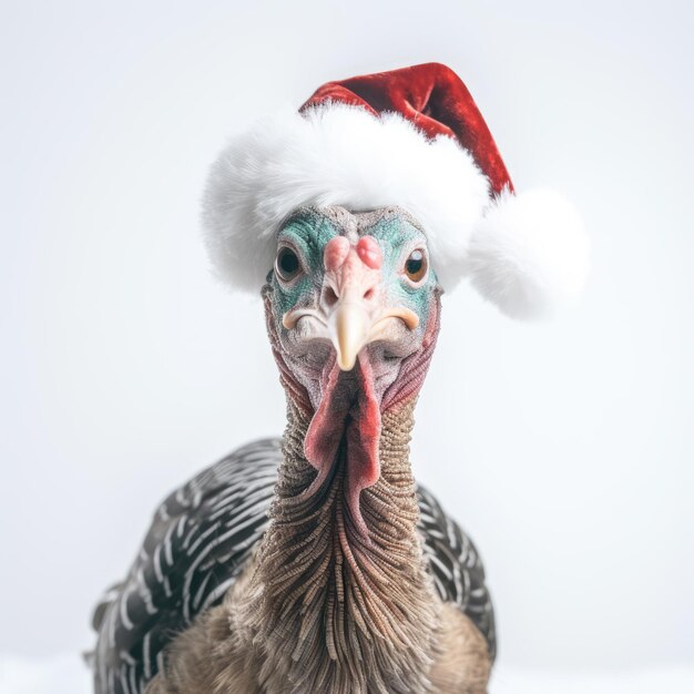 Zmartwiony Przyglądający Bożenarodzeniowy Turcja Wearign Santa Kapelusz