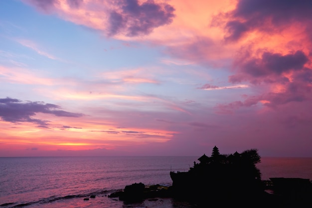 Zmierzch Nad Hinduską świątynią Tanah Lot, Bali