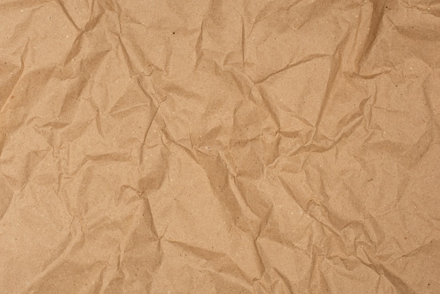 Zmięty papier pakowy eco tekstury tło.