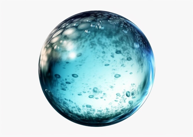 znajduje się niebieska szklana kula z bąbelkami generatywną sztuczną inteligencją