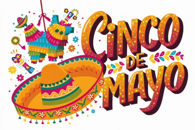 Zdjęcie znak cinco de mayo z sombrero