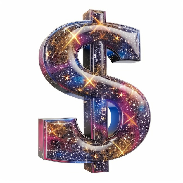 Znak dolara galaktycznego na białym tle