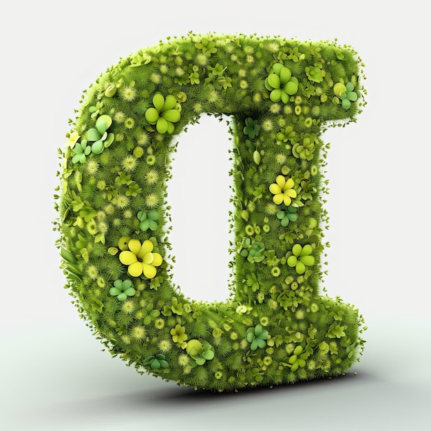 znak listowy koronawirusa wykonany z zielonych traw w stylu schizocore