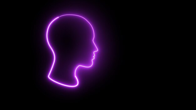 Zdjęcie znak neonowy głowa mężczyzny styl modny salon piękności neonowy znak niestandardowy neon lato klimat moda