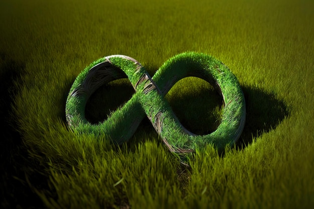 Znak nieskończoności trawy jako symbol przyszłego dobrobytu