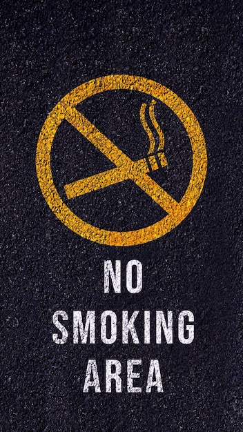 Znak strefy zakazu palenia z ciemnym tłem w stylu vintage Zakaz palenia
