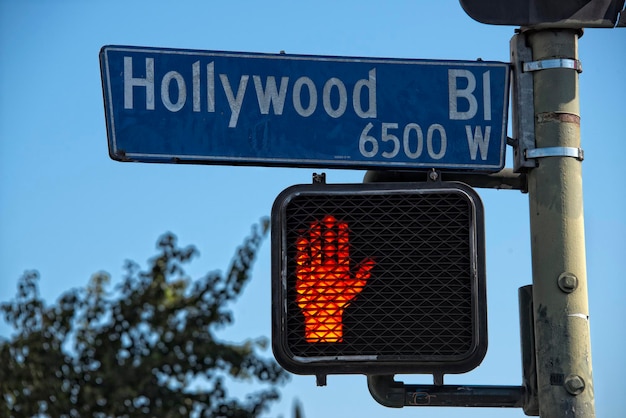 Znak uliczny LA Hollywood Boulevard