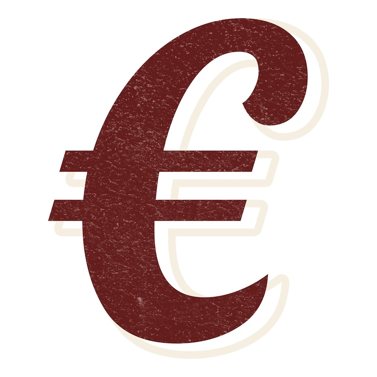 Zdjęcie znak waluty euro literowanie ikona typografia na przezroczystym tle png