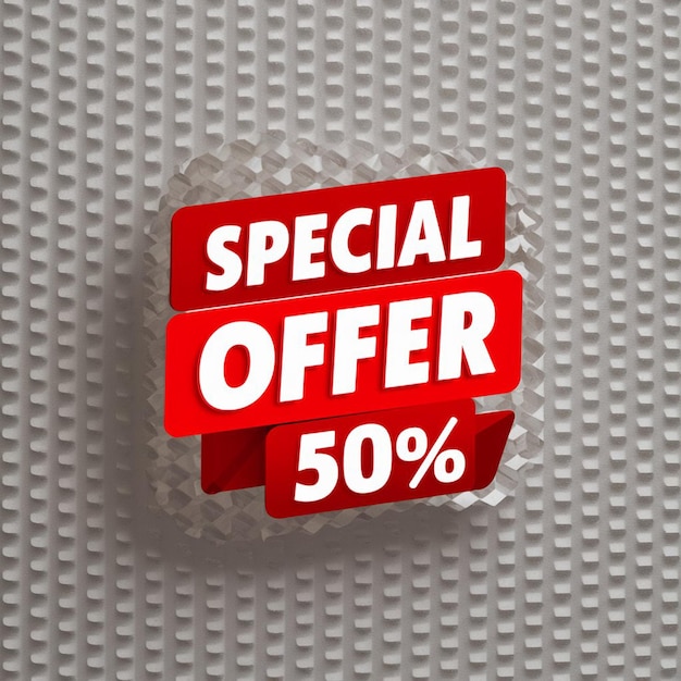 znak z napisem "specjalna oferta" na szarym tle