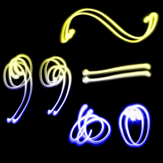 Zdjęcie znaki - tworzone jasnymi kolorowymi literami