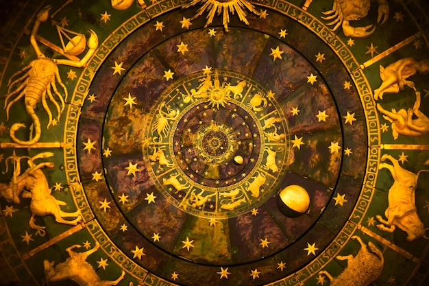 Znaki zodiaku Tło horoskopu Koncepcja fantazji i tajemnicy