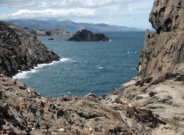 Zobacz blisko Tudela z Cap de Creus, Casta Brava, Girona, Katalonia, Hiszpania,