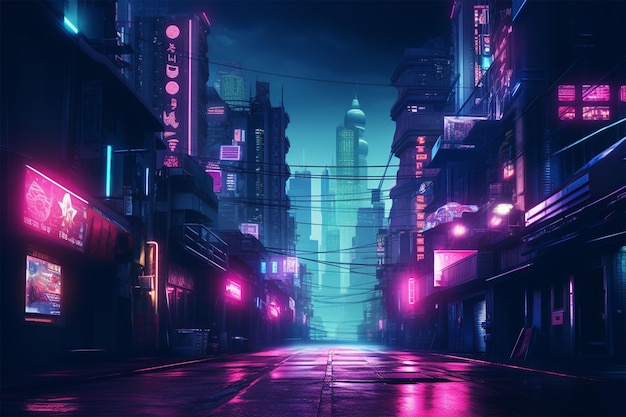 Zobacz miasto cyberpunk nocą