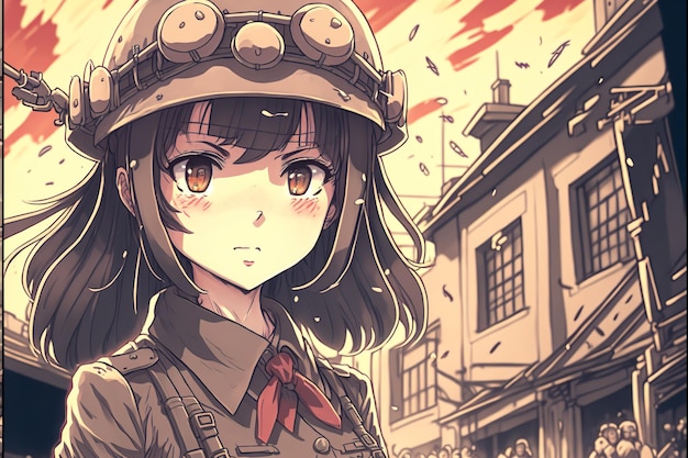 Żołnierz z anime w czasie II wojny światowej