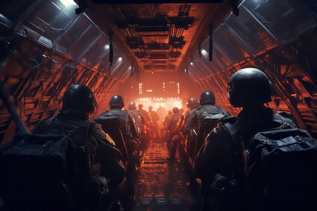 Żołnierze na polu bitwy wojny dla gier i projektowania graficznego stworzone z technologii Generative AI