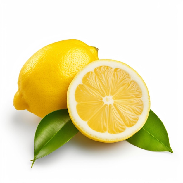 Żółta cytryna w białym tle