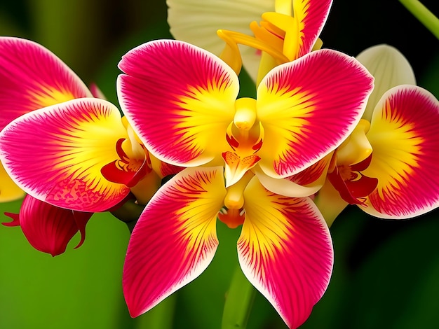 żółta i czerwona orchidea