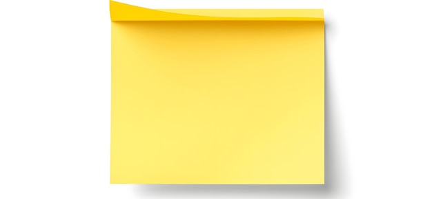 Żółta karteczka samoprzylepna, odizolowana na przezroczystym lub białym tle
