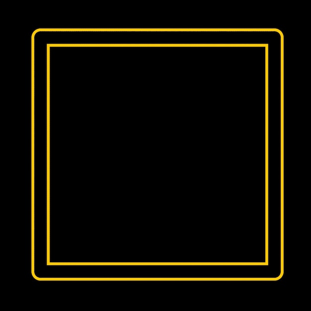 żółta linia kwadratowa na czarnym tle