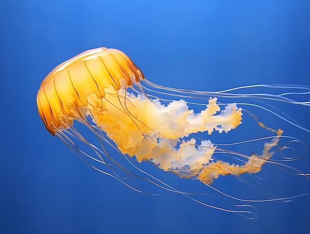 Żółta meduza w oceanie