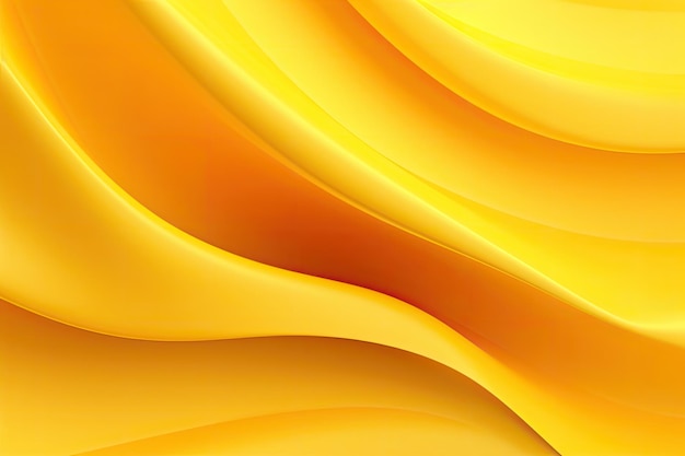 Żółte abstrakcyjne faliste tło renderowania 3D ilustracja 3D Abstrakcyjny efekt złożonego papieru Jasne, kolorowe, żółte tło Wygenerowano sztuczną inteligencję