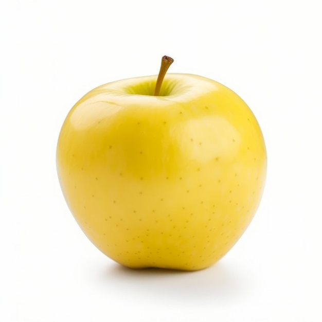 Żółte jabłko na białym tle Ilustracja AI GenerativexD