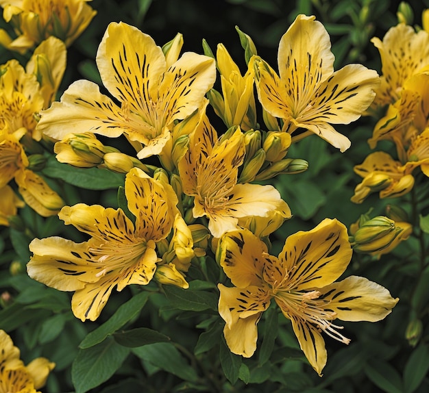 Żółte kwiaty Alstroemeria