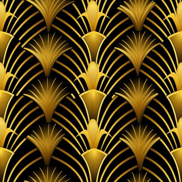 Żółte liście palmy z czarnym tłem.