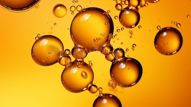 Żółte pęcherzyki olejowe Omega kropelki złota Żółta ciecz Kosmetyki do pielęgnacji skóry