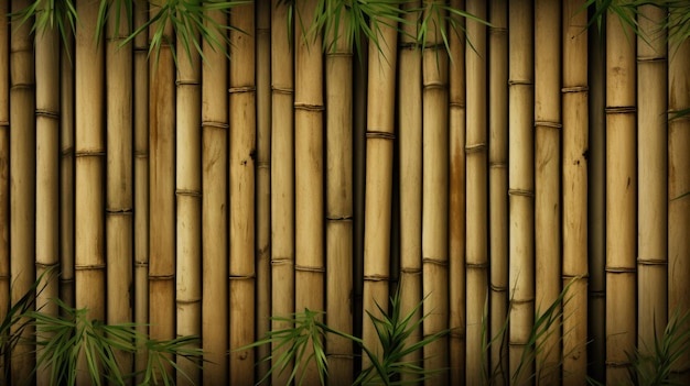 Zdjęcie Żółte, suche, bambusowe tło do projektowania wnętrz lub zewnętrznych