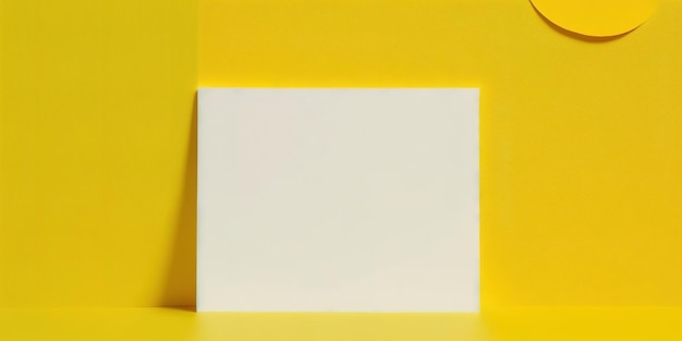 Żółte tło z białym kwadratem