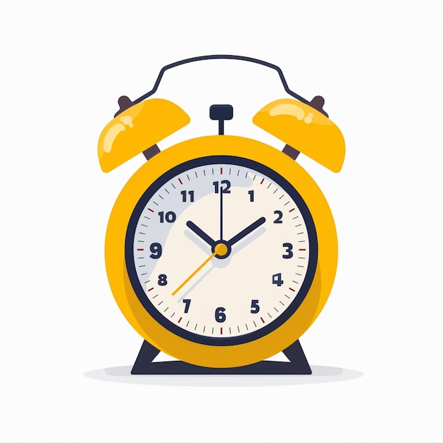 żółto-biały zegar z godziną 12:00.