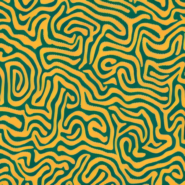 Żółto-zielony wzór ze spiralnym wzorem