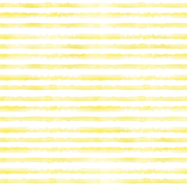 Żółty akwarela ręcznie malowane prążkowane tło Wzór z paskami Seamless