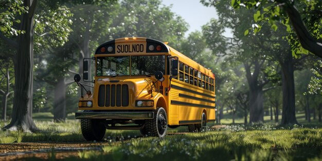 żółty autobus szkolny Generatywna sztuczna inteligencja