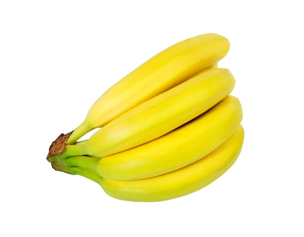 Żółty banan na białym tle