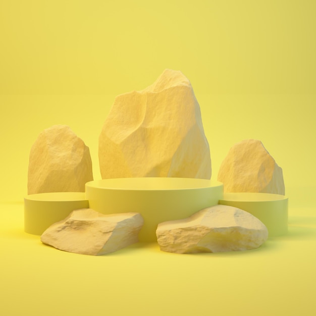 Żółty kamień z miękkim jasnym tłem