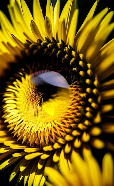 Żółty kwiat z kroplą wody