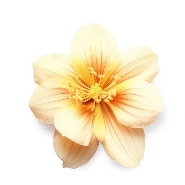 Żółty kwiat z żółtym środkiem, który mówi „kwiat”.