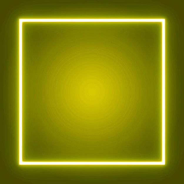 żółty neon świetlny kwadratowy światło tło przestrzeń kopiowania
