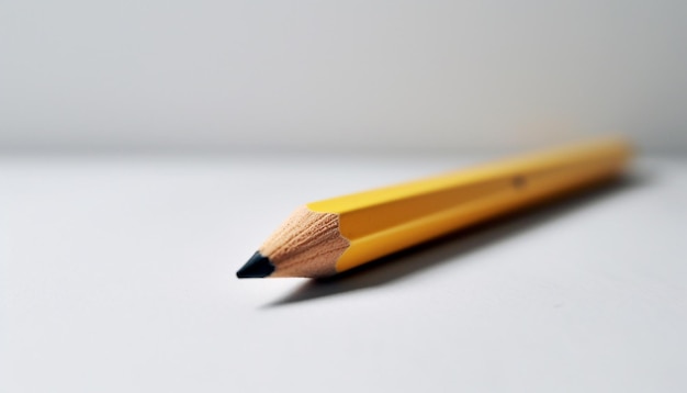 Żółty ołówek na białym tle ostry ołów dla kreatywnych pomysłów generowanych przez sztuczną inteligencję