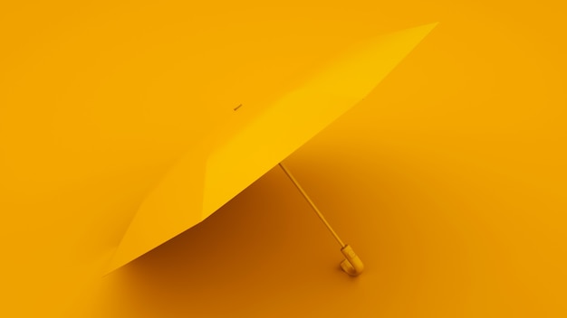 Żółty Parasol Na żółtym Tle. Koncepcja Lato. Ilustracja 3d.